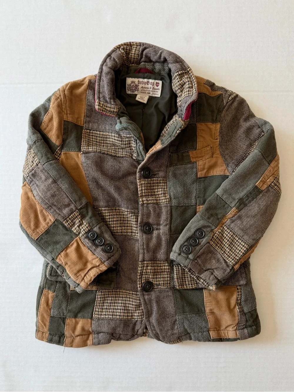 Baby Gap 2007 5T Patchwork Blazer Jacket Corduroy Herringbone Y2K